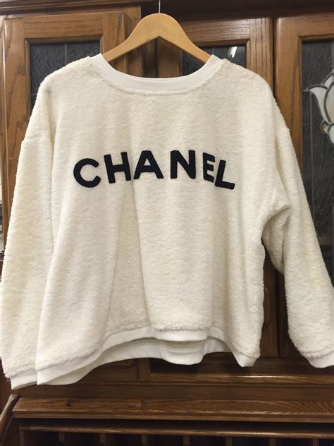 vintage chanel sweater for sale|Chanel blue and white sweater.